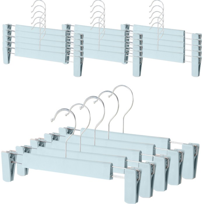 생활공식 논슬립 패킹 고급형 바지걸이, 20개, 블루 대표 이미지 - 바지걸이 추천