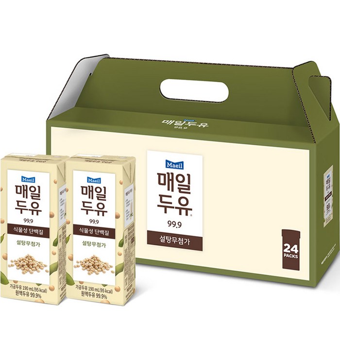 매일두유 99.9 가공두유 선물세트, 190ml, 24개 대표 이미지 - 연세대 추천