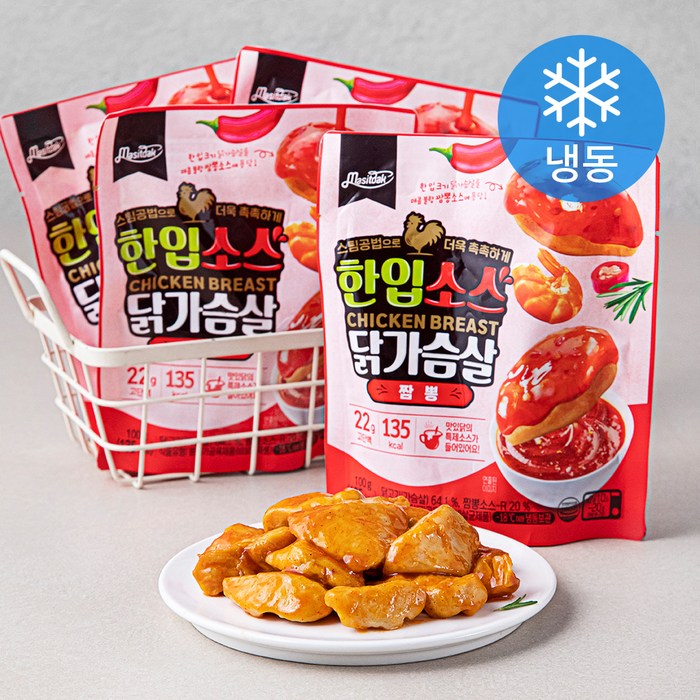 맛있닭 한입 소스 닭가슴살 짬뽕 (냉동), 100g, 4팩 대표 이미지 - 소스 닭가슴살 추천