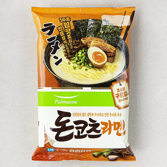 풀무원 돈코츠라멘 2인분, 296g, 1개 대표 이미지 - 라멘 맛집 추천