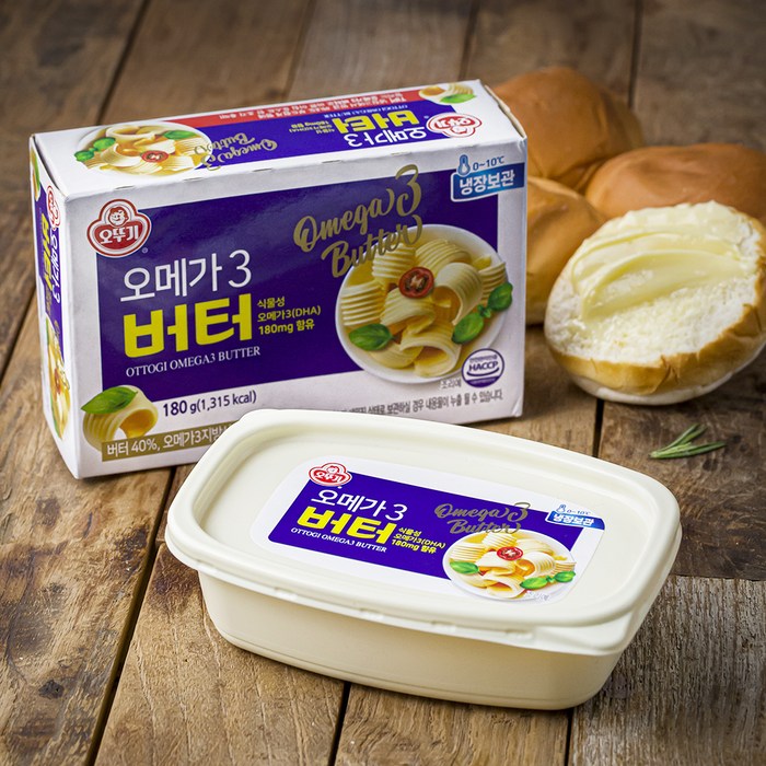 오뚜기 오메가3 버터, 180g, 1개 대표 이미지 - 식물성 버터 추천