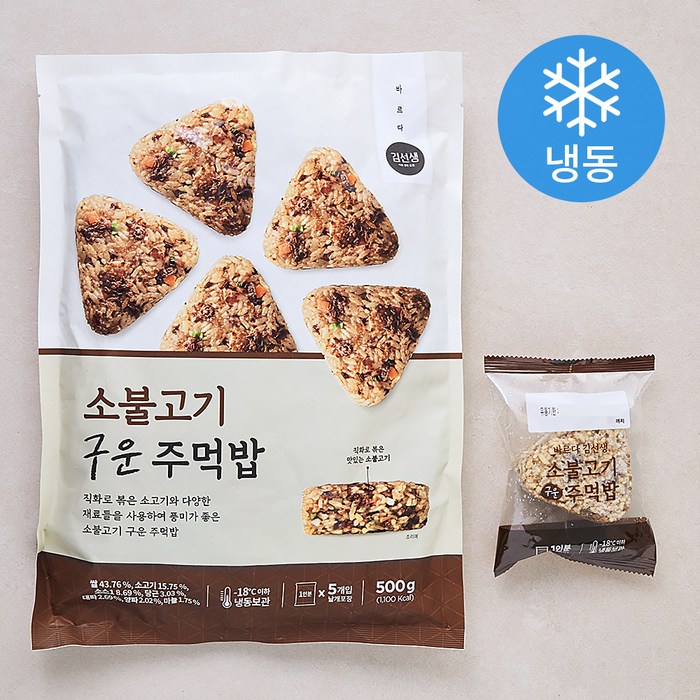 바르다김선생 소불고기 주먹밥 5인분 (냉동), 500g, 1개 대표 이미지 - 무스비 추천