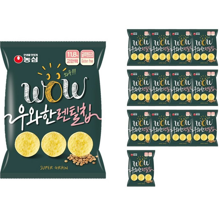 우와한 렌틸칩, 55g, 14개 대표 이미지 - 프로틴 간식 추천