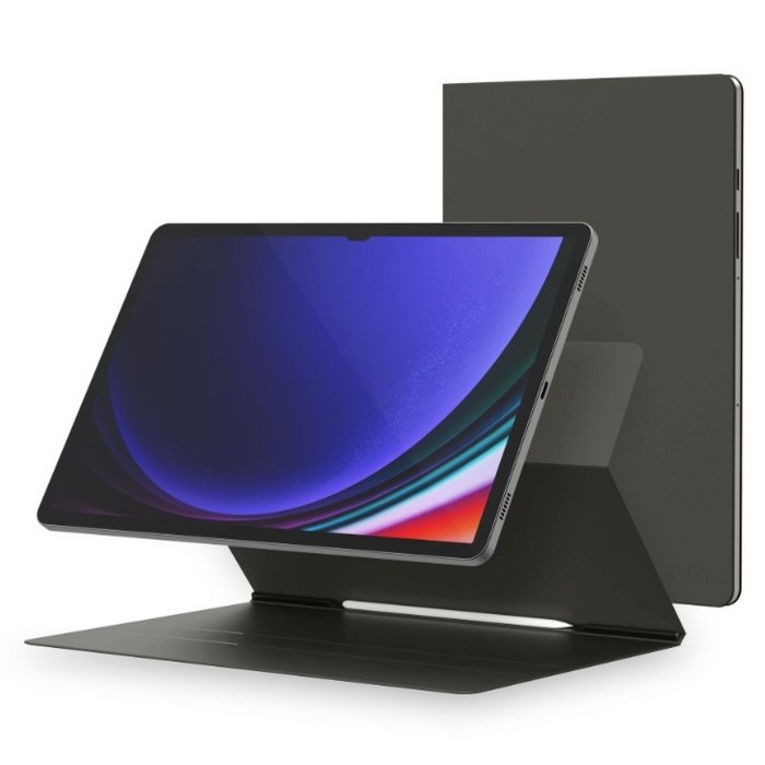 지에스비케이스 마그네틱 자석 북커버 슬림 테블릿 케이스, 그레이, 1개