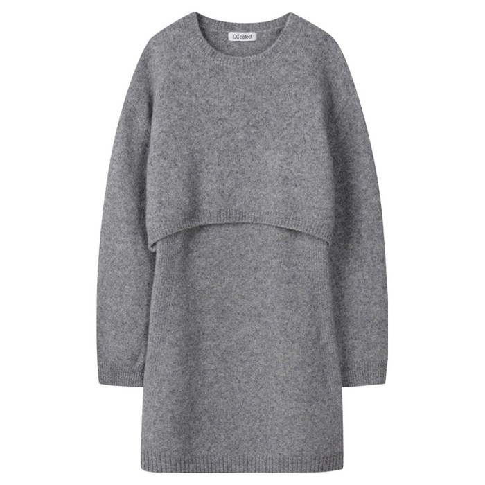 씨씨콜렉트 레이어드 니트 드레스