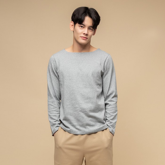 캐럿 남성용 릴렉스 핏 긴팔 보트넥 티셔츠 대표 이미지 - 캐럿 봄옷 추천