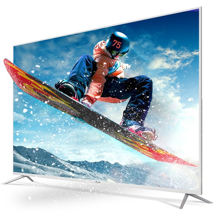 프리즘 4K UHD HDR TV 190.5cm PT750UD + HDMI 케이블, 스탠드형, 방문설치