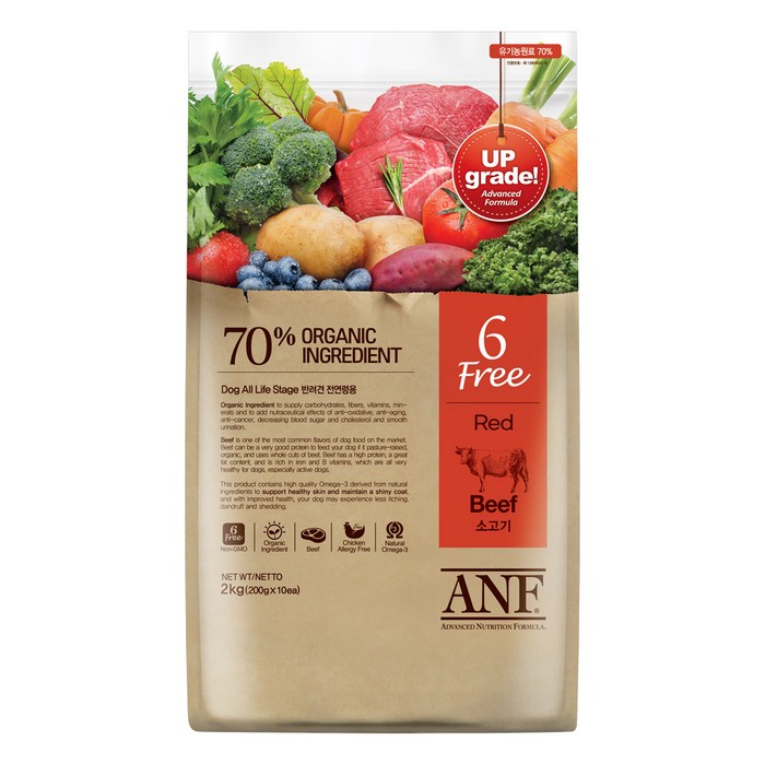 ANF 전연령 독 식스프리 레드 소고기 건식사료, 소, 6kg, 1개 대표 이미지 - ANF 사료 추천