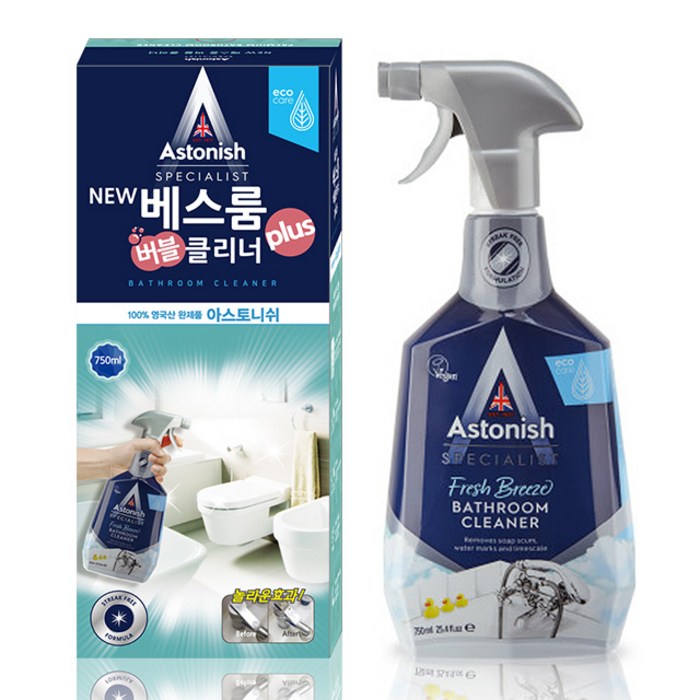 아스토니쉬 NEW 베스룸 버블 클리너 plus, 750ml, 1개 대표 이미지 - 변기 청소 추천