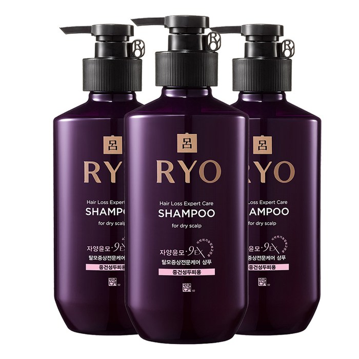려 자양윤모 9EX 탈모증상전문케어 중건성두피용 샴푸, 400ml, 3개 대표 이미지 - 극손상 샴푸 추천
