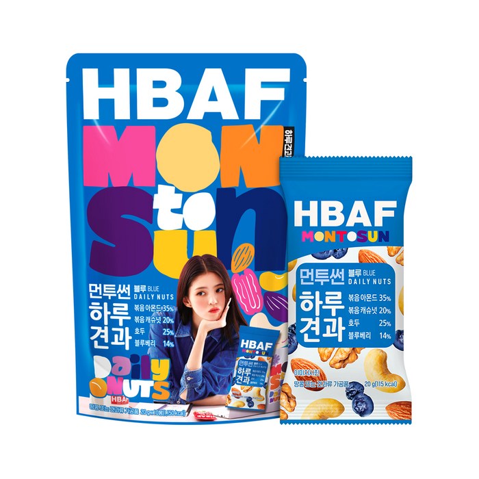 HBAF 바프 먼투썬 하루견과 블루, 20g, 10개 대표 이미지 - 바프 식단 추천