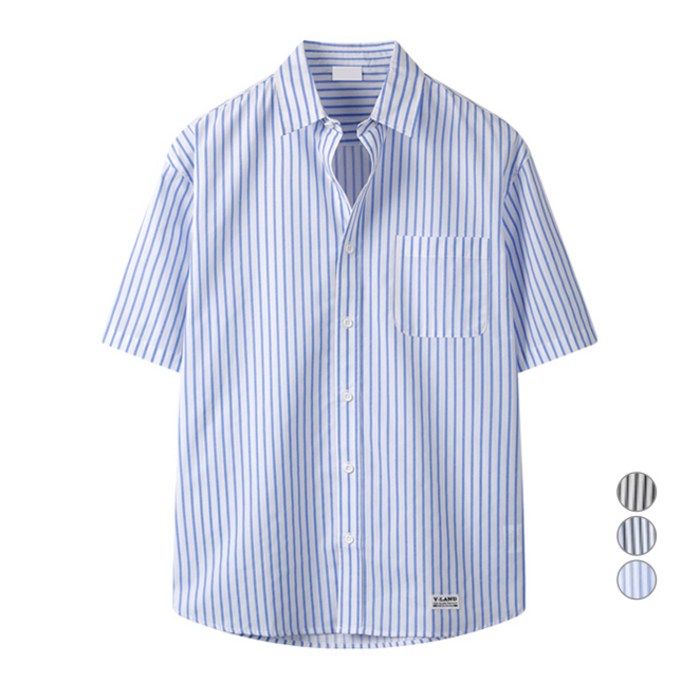 해리슨 남성용 스트라이프 반팔 셔츠 JIM1155 대표 이미지 - 남자 여름 셔츠 추천
