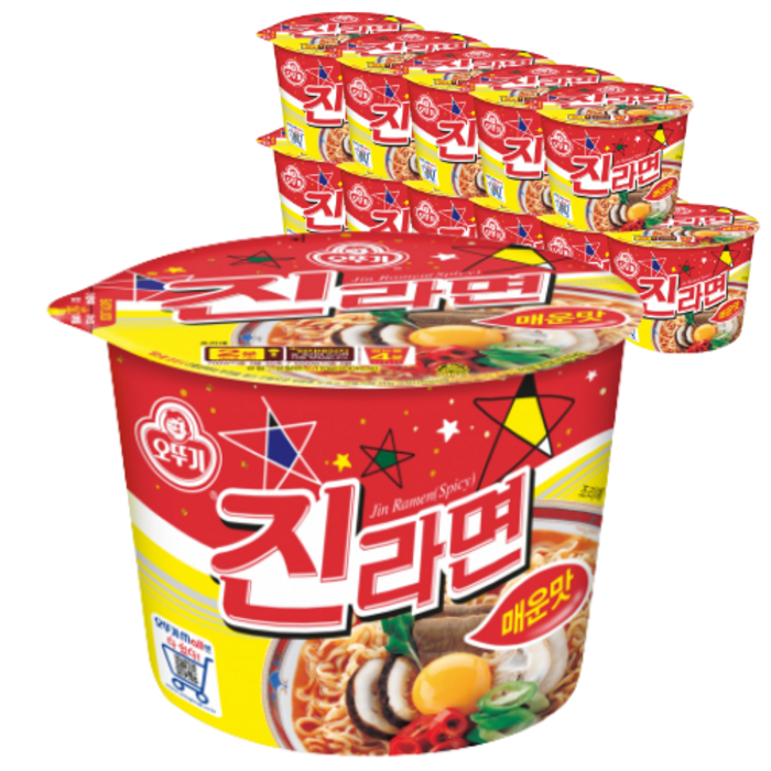 진라면 매운맛 용기 110 g, 12개 대표 이미지 - 컵라면 추천