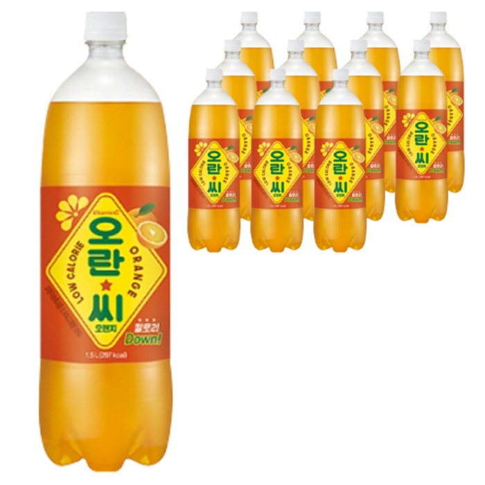 오란씨 오렌지 탄산음료, 1.5L, 12개 대표 이미지 - 오렌지 탄산음료 추천