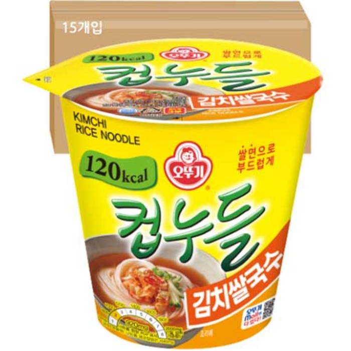 오뚜기 컵누들 김치쌀국수 컵, 34.8g, 15개 대표 이미지 - 국수 추천