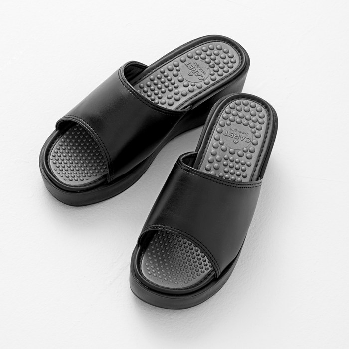 캐럿_여성 지압 통굽 슬리퍼 (굽높이 4.5cm) 대표 이미지 - 회사 신발 추천