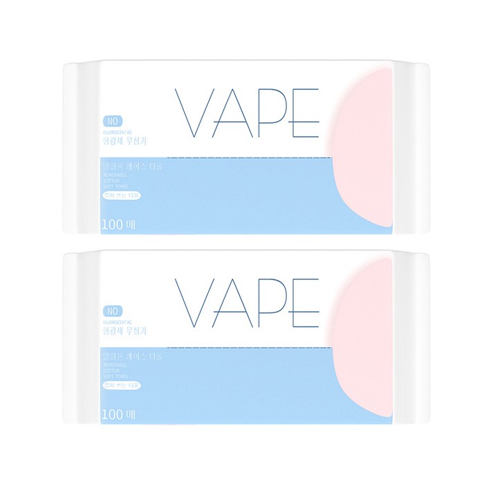 VAPE 일회용 페이스타올 각티슈 100p, 100매, 2개 대표 이미지 - 스팀 타올 추천