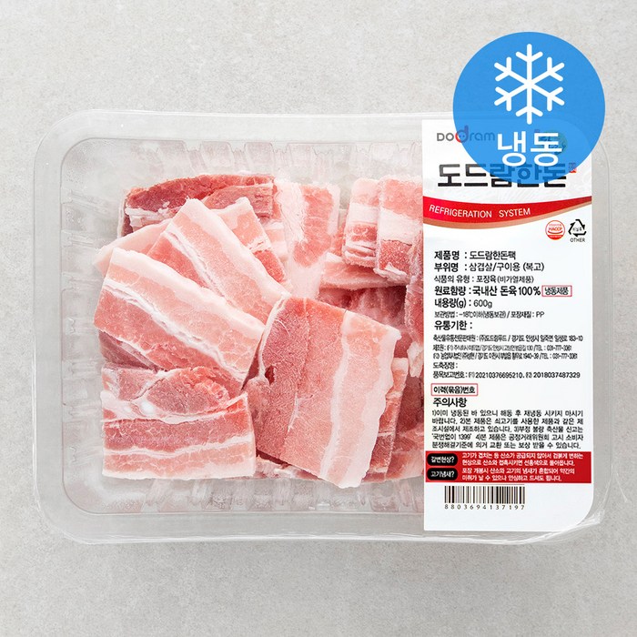 도드람한돈 복고삼겹살 구이용 (냉동), 600g, 1팩 대표 이미지 - 꽃삼겹 추천
