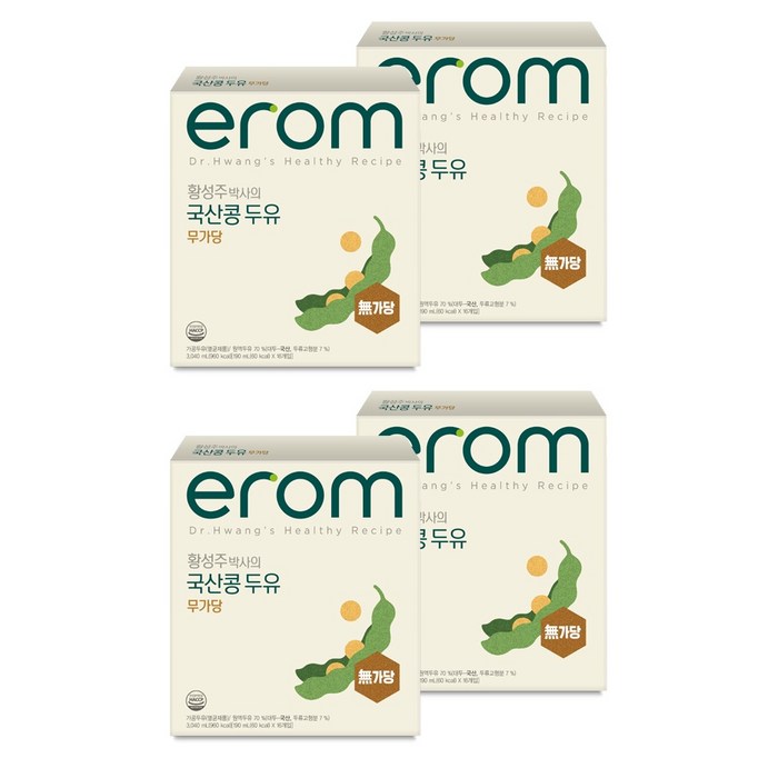 이롬 황성주 박사의 국산콩 두유 무가당, 190ml, 64개 대표 이미지 - 저탄고지 식품 추천