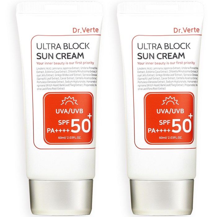 닥터벌트 울트라 블록 선크림 SPF50+ PA++++, 60ml, 2개 대표 이미지 - 순한 선크림 추천