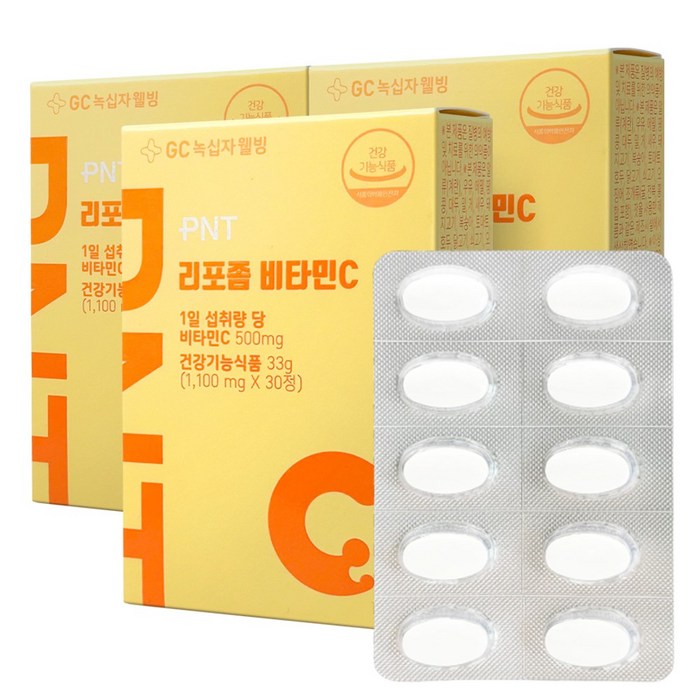 GC녹십자웰빙 PNT 리포좀 비타민C 1100mg 30정, 3개 대표 이미지 - 리포좀 비타민C 추천