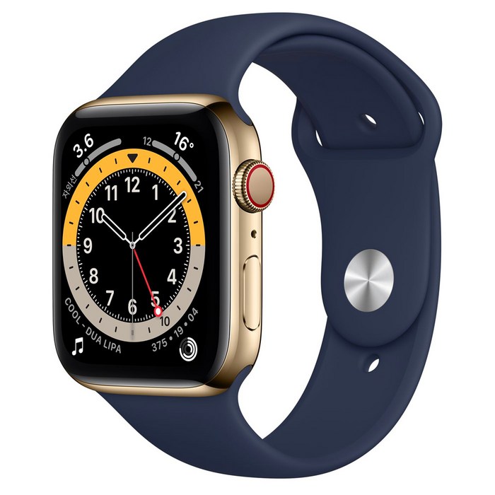 Apple 워치 시리즈 6 LTE/GPS 40mm 최신형, Gold Stainless(Case) + Deep Navy(Band), GPS+Cellular 대표 이미지 - 애플워치 셀룰러 추천