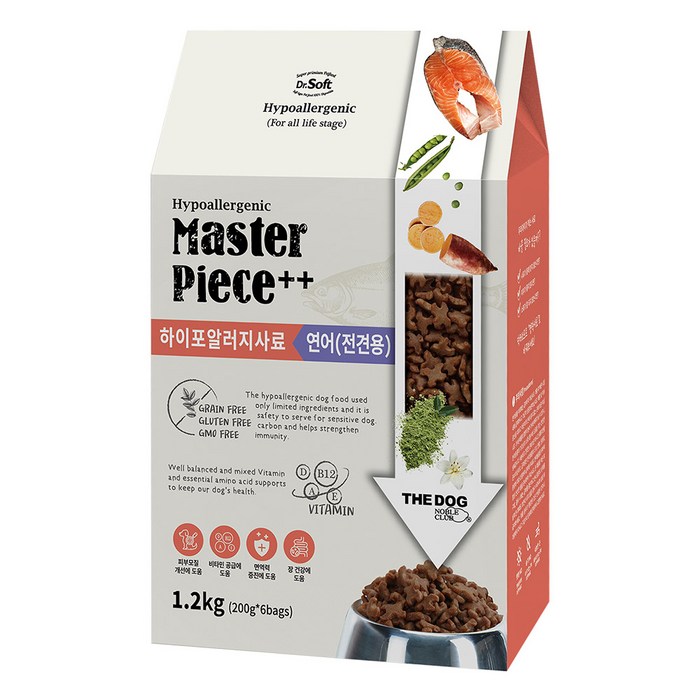 더독 전연령용 닥터소프트 명작 하이퍼 알러지 습식 사료, 연어, 1.2kg 대표 이미지 - 반려동물 습식사료 추천