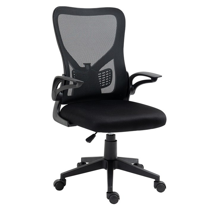 [쿠팡수입] 니디스 기본형 메쉬 플립형 팔걸이 사무용 의자 OC-02, 블랙 대표 이미지 - 사장님 의자 추천