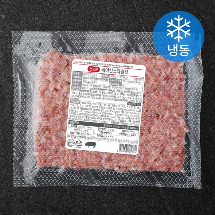 에쓰푸드 베이컨스타일칩 (냉동), 500g, 1개 대표 이미지 - 관찰레 추천