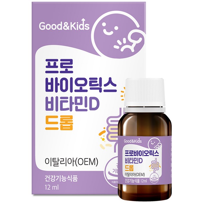 굿앤키즈 프로바이오틱스 비타민D 드롭, 12ml, 1개 대표 이미지 - 비타민D 추천