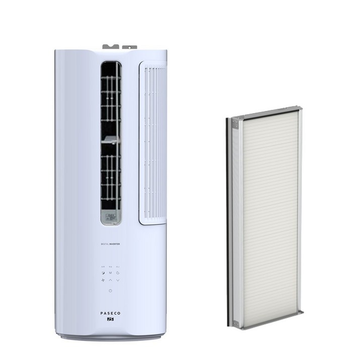 파세코 싱글인버터 창문형 에어컨 스카이블루 PWA-3250WB + 모헤어 추가키트 98cm 방문설치, 일체형 대표 이미지 - 파세코 싱글인버터 추천