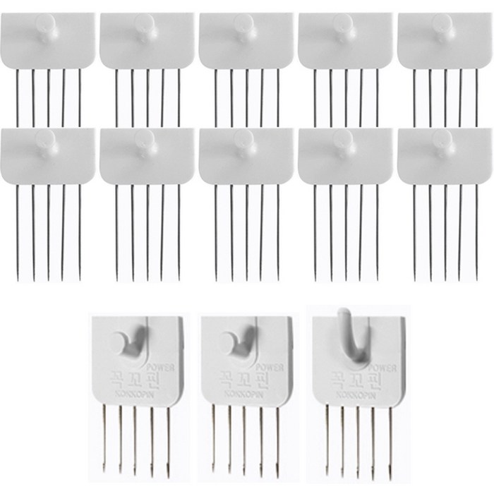 꼭꼬핀 일자형 10p + 꼭꼬핀 파워 일자형 2p + 꼭꼬핀 파워 U자형 1p, 1세트 대표 이미지 - 애니핀 추천