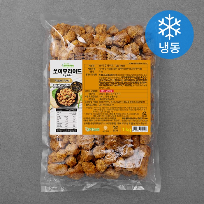 쏘이마루 비건 쏘이후라이드 (냉동), 1kg, 1개 대표 이미지 - 비건푸드 추천