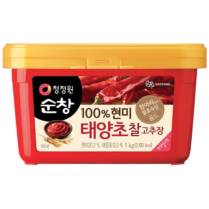 청정원순창 100% 현미 태양초 찰고추장, 1kg, 1개 대표 이미지 - 간고 추천