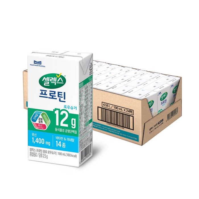 셀렉스 프로틴 로우슈거 음료, 190ml, 24개 대표 이미지 - 셀렉스 프로틴 추천