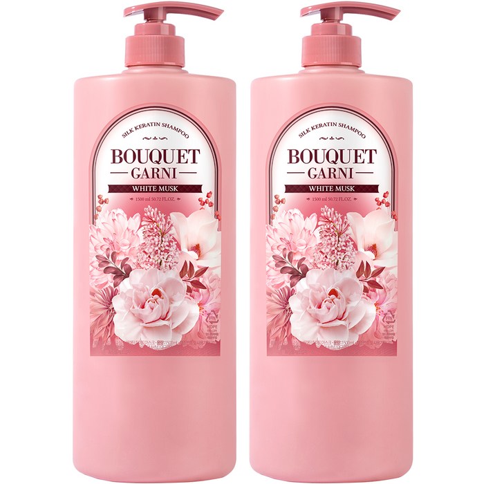 부케가르니 실크 케라틴 샴푸 화이트머스크향, 1500ml, 2개 대표 이미지 - 부케가르니 추천