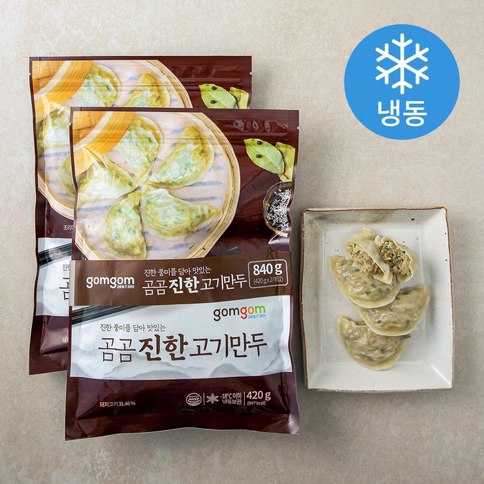 곰곰 진한 고기 만두 (냉동), 420g, 2개입 대표 이미지 - 떡만두국 추천