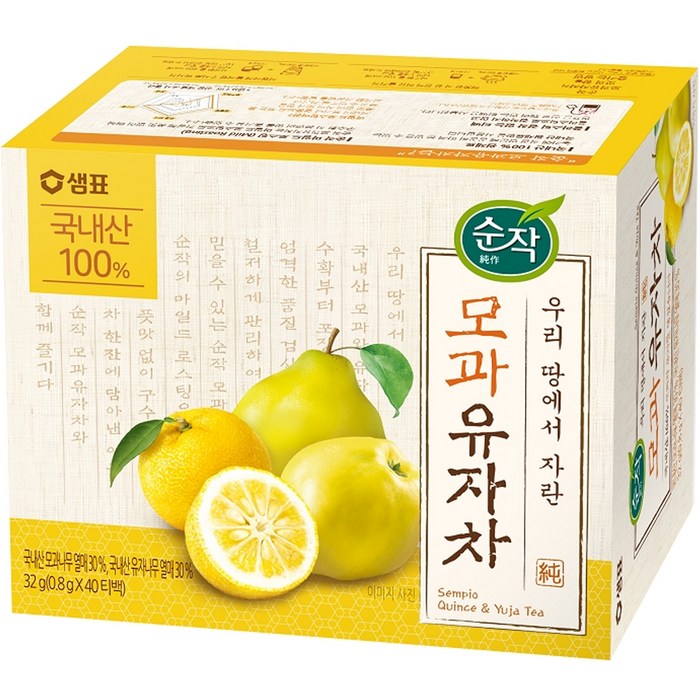 순작 모과 유자차 티백, 0.8g, 40개입, 1개 대표 이미지 - 국산차 추천