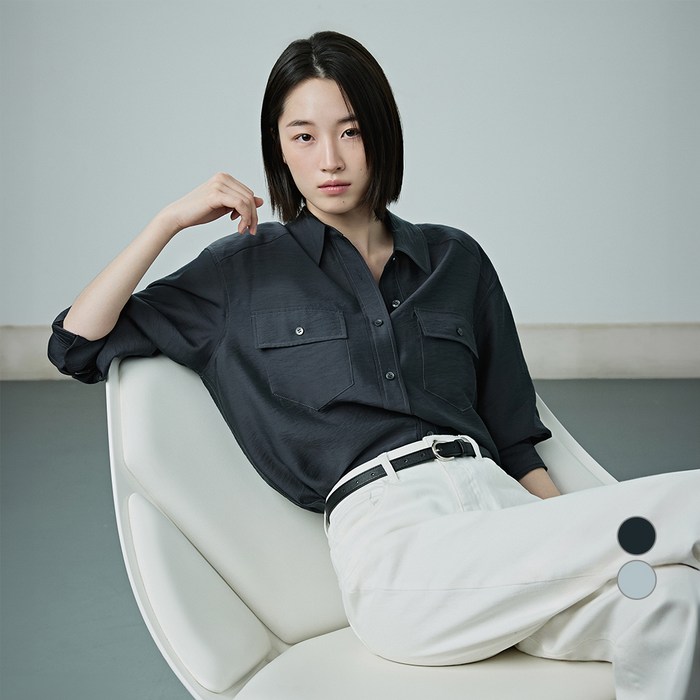 마인드브릿지 여성용 COUTURE 오버핏 스티치 셔츠 MZWS2271