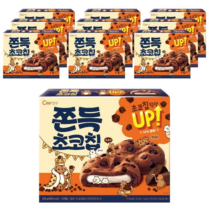 청우식품 쫀득초코칩, 240g, 10개 대표 이미지 - 청우식품 과자 추천