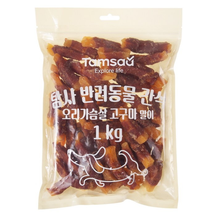 탐사 반려동물 간식 오리가슴살 고구마 말이 1 kg, 1개 대표 이미지 - 강아지 고구마 추천