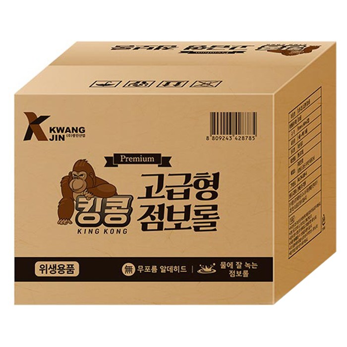 킹콩 2겹 고급형 점보롤, 16롤, 1박스 대표 이미지 - 점보롤 화장지 추천