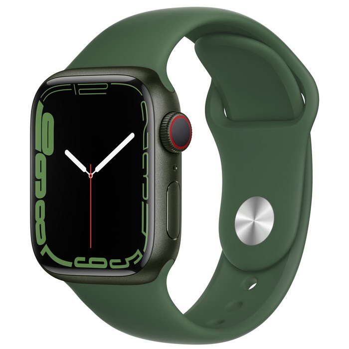 Apple 애플워치 7, 41mm, GPS+Cellular, 알루미늄, 그린 / 클로버 스포츠 밴드 대표 이미지 - 애플워치 셀룰러 추천