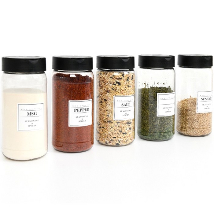소담 PET 양념통 세트, 1세트, 양념통 500ml x 5p + 라벨스티커 9종 대표 이미지 - 소스통 추천