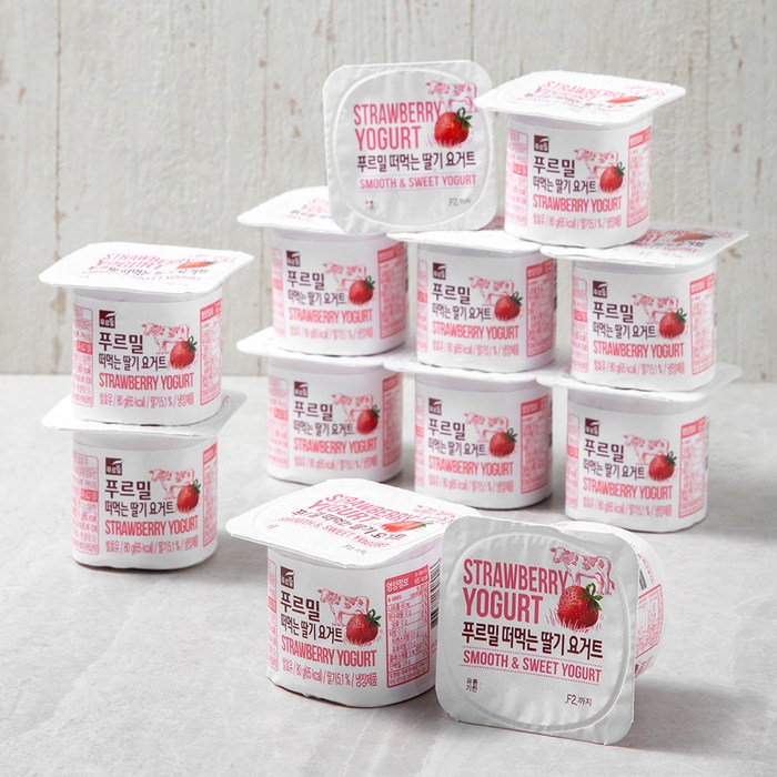 푸르밀 떠먹는 딸기 요거트, 80g, 12개 대표 이미지 - 딸기 요거트 추천