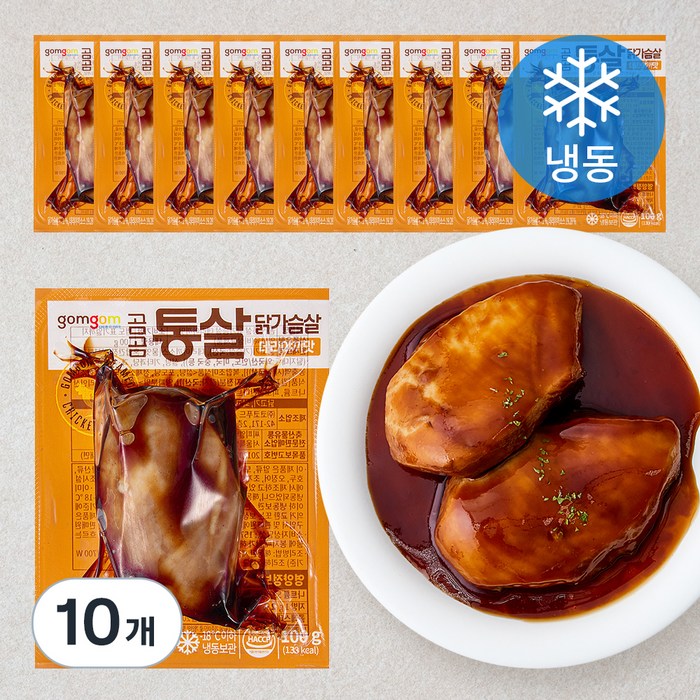 곰곰 통살 닭가슴살 데리야끼맛 (냉동), 100g, 10개 대표 이미지 - 닭가슴살 맛있게 먹는 방법 추천