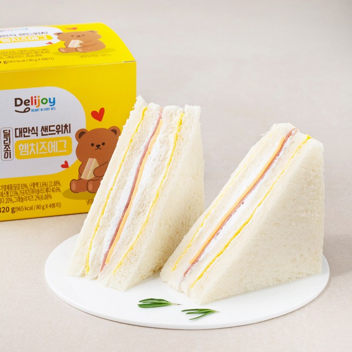 딜리조이 대만식 샌드위치 햄치즈에그, 80g, 4개입 대표 이미지 - 홍루이젠 샌드위치 추천