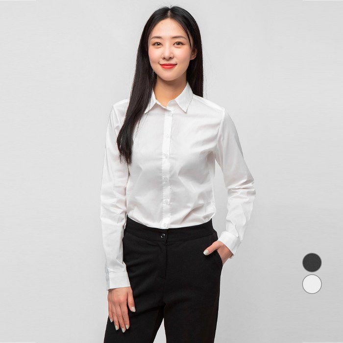 캐럿 여성 슬림핏 스트레치 셔츠 대표 이미지 - 캐럿 봄옷 추천