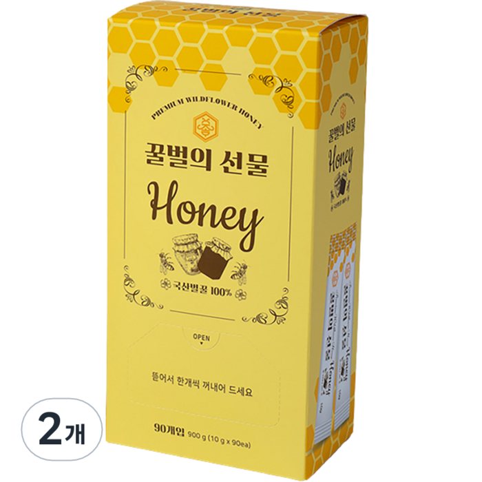 꿀벌의선물 벌꿀스틱 90p, 900g, 2개 대표 이미지 - 꿀스틱 추천