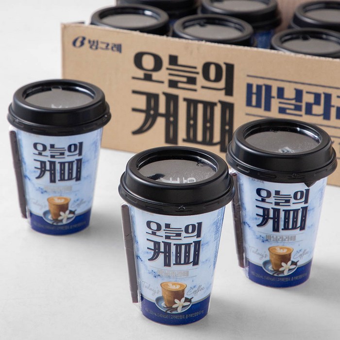 빙그레 오늘의 커피 바닐라라떼, 250ml, 10개 대표 이미지 - 카페라떼 추천